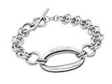 Inori Stainless Steel "One in a Million" Inscribed Chain Link Bracelet