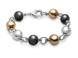 Inori Ball Black Gold And Stainless Steel Bracelet