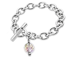 Inori Stainless Steel Disco Ball Crystal Charm Bracelet