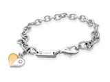 Inori Bi-colored Heart Solid Charm with Cubic Zirconia (CZ)