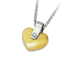 Inori Stainless Steel Heart Pendant With Cubic Zirconia (CZ)