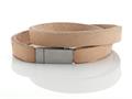 Tan Leather Double Wrap Bracelet With Magnetic Stainless Steel Clasp