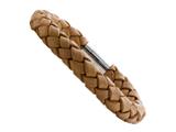 Tan Braided Leather Bracelet With Magnetic Stainless Steel Clasp