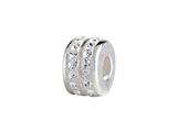 SilveRado™ BK002-1 Bling Kidz Double Bling White Bead / Charm