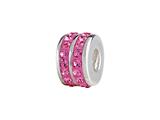 SilveRado™ BK002-2 Bling Kidz Double Bling Pink Bead / Charm