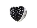 SilveRado™ BM004-0 Bling Heart Bling Black Bead / Charm