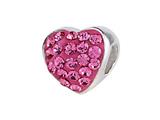 SilveRado™ BM004-2 Bling Heart Bling Pink Pandora Compatible Bead / Charm