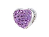 SilveRado™ BM004-7 Bling Heart Bling Purple Bead / Charm