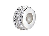 SilveRado™ BM006-1 Bling Double Bling White Bead / Charm