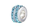 SilveRado™ BM006-3 Bling Double Bling Blue Pandora Compatible Bead / Charm