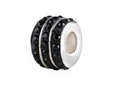 SilveRado™ BM007-0 Bling Triple Bling Black Bead / Charm