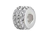 SilveRado™ BM007-1 Bling Triple Bling White Pandora Compatible Bead / Charm