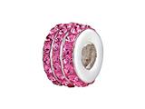 SilveRado™ BM007-2 Bling Triple Bling Pink Bead / Charm