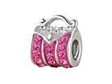 SilveRado™ BM008-2-1 Bling Handbag Bling Pink Pandora Compatible Bead / Charm