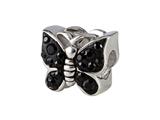 SilveRado™ BM016-0 Bling Butterfly Bling Black Pandora Compatible Bead / Charm