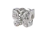 SilveRado™ BM016-1 Bling Butterfly Bling White Bead / Charm