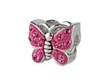 SilveRado™ BM016-2 Bling Butterfly Bling Pink Bead / Charm