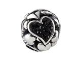 SilveRado™ BM022-0 Bling Focal-Love Hearts Black Pandora Compatible Bead / Charm