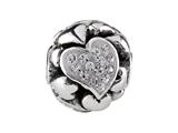 SilveRado™ BM022-1 Bling Focal-Love Hearts White Pandora Compatible Bead / Charm