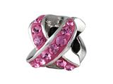 SilveRado™ BM034-2 Bling Breast Cancer Ribbon Pink Pandora Compatible Bead / Charm