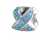 SilveRado™ BM034-3 Bling Ribbon Blue Pandora Compatible Bead / Charm