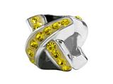 SilveRado™ BM034-4 Bling Ribbon Yellow Bead / Charm