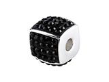SilveRado™ BU003-0 Bling Focal Square Bling Black Bead / Charm