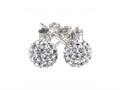 SilveRado™ RSR018-1 Earrings Bling Bling White Bead / Charm