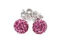 SilveRado™ RSR018-2 Earrings Bling Bling Pink Pandora Compatible Bead / Charm