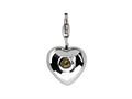 SilveRado™ VR004K-CT2 Verado Sterling Silver Heart Citrine Nov Bead / Charm