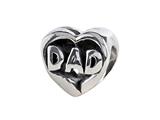 SilveRado™ MAU015 Sterling Silver Dad Heart Bead / Charm