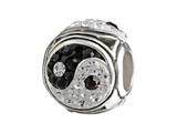 SilveRado™ MCB014 Bling Yin Yang Bead / Charm
