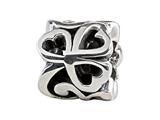 SilveRado™ MIB087 Sterling Silver Celtic Triple Heart Twist 2 Bead / Charm