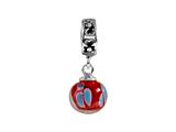 SilveRado™ MMD015 Murano Glass Dangle Ball Fire Lilly Bead / Charm