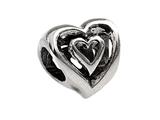 SilveRado™ MS039 Sterling Silver Double Heart Bead / Charm