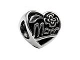 SilveRado™ MS119 Sterling Silver Mom`s Heart Bead / Charm