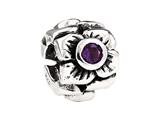 SilveRado™ MS155B-AM3 Sterling Silver Three Flowers Amethyst February Bead / Charm