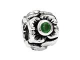 SilveRado™ MS155E-EM3 Sterling Silver Three Flowers Emerald May Bead / Charm