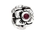 SilveRado™ MS155G-RB3 Sterling Silver Three Flowers Ruby July Bead / Charm