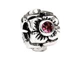 SilveRado™ MS155J-PT3 Sterling Silver Three Flowers Pink Tourmaline October Bead / Charm
