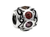SilveRado™ MS220-7 Sterling Silver Bejeweled Pandora Compatible Bead / Charm