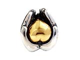 SilveRado™ MS253T Sterling Silver/Gold Heart in Hand Bead / Charm