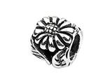 SilveRado™ MS490 Sterling Silver Daisy and Leaf Bead / Charm
