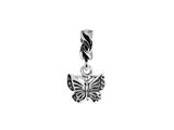 SilveRado™ MS624 Sterling Silver Dangle Butterfly Bead / Charm