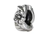SilveRado™ MS798 Sterling Silver Stopper Flower and Leaf Bead / Charm