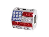 SilveRado™ MUS003 Bling American Flag Bead / Charm