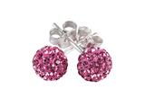 SilveRado™ RSR018-2 Earrings Bling Bling Pink Pandora Compatible Bead / Charm
