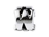 SilveRado™ SRM059 Sterling Silver Letter W Pandora Compatible Bead / Charm