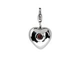 SilveRado™ VR004A-GA2 Verado Sterling Silver Heart Garnet Jan Pandora Compatible Bead / Charm