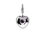 SilveRado™ VR004B-AM2 Verado Sterling Silver Heart Amethyst Feb Bead / Charm